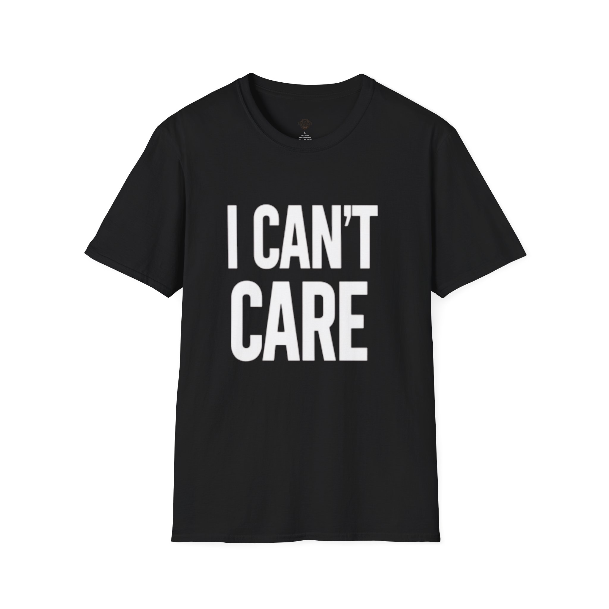 i can't care unisex softstyle t shirt, funny graphic tee, casual wear, gift for friends, everyday humor clothing, trendy statement top i can't care unisex softstyle t shirt, funny graphic tee, casual wear, gift for friends, everyday humor clothing, trendy statement top
