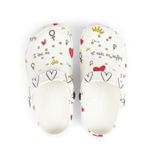 kid’s love yourself first “inspiring” eva foam clogs fun animal print slip ons, summer shoes, playtime footwear, gift for kids, easy to clean kids sandals