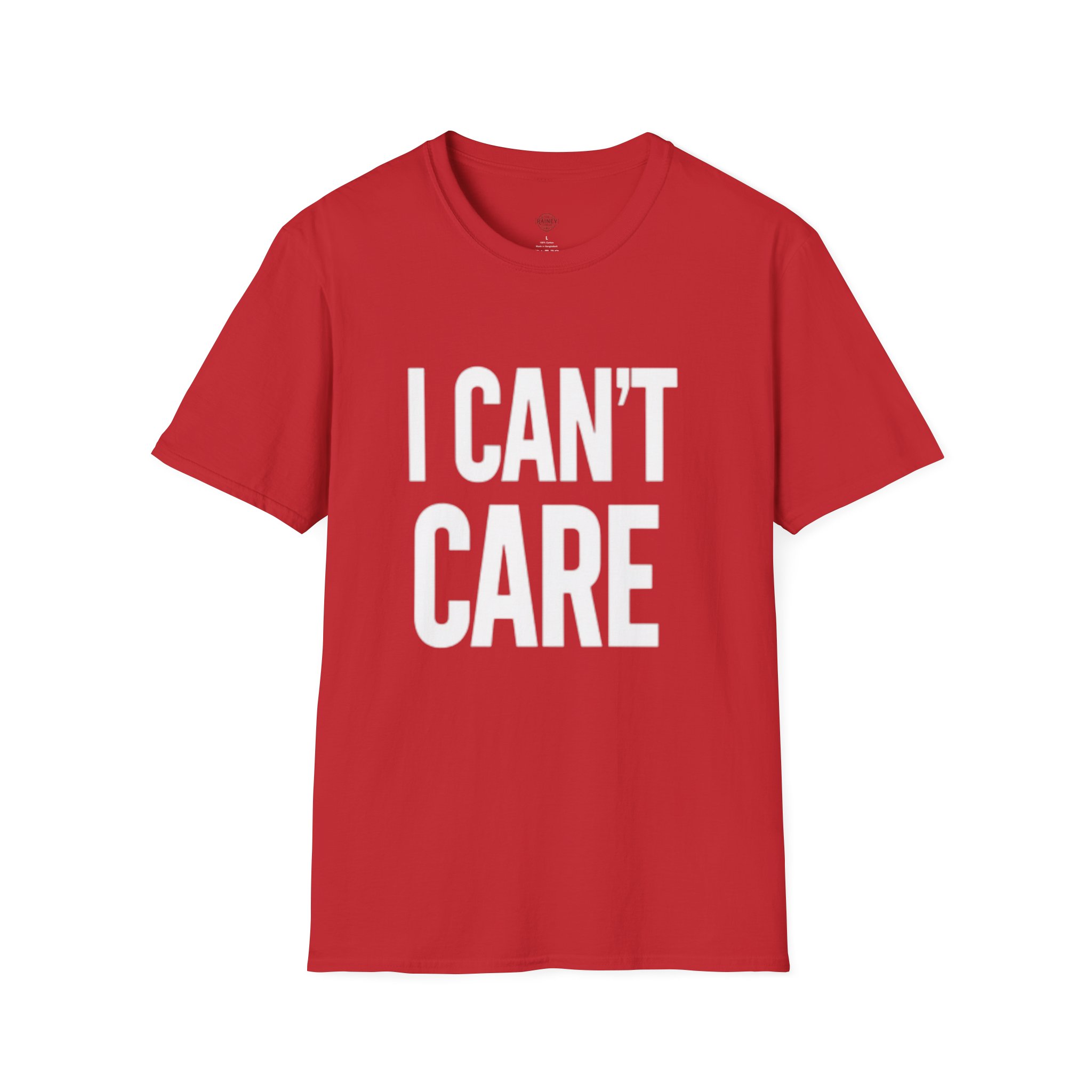 i can't care unisex softstyle t shirt, funny graphic tee, casual wear, gift for friends, everyday humor clothing, trendy statement top i can't care unisex softstyle t shirt, funny graphic tee, casual wear, gift for friends, everyday humor clothing, trendy statement top