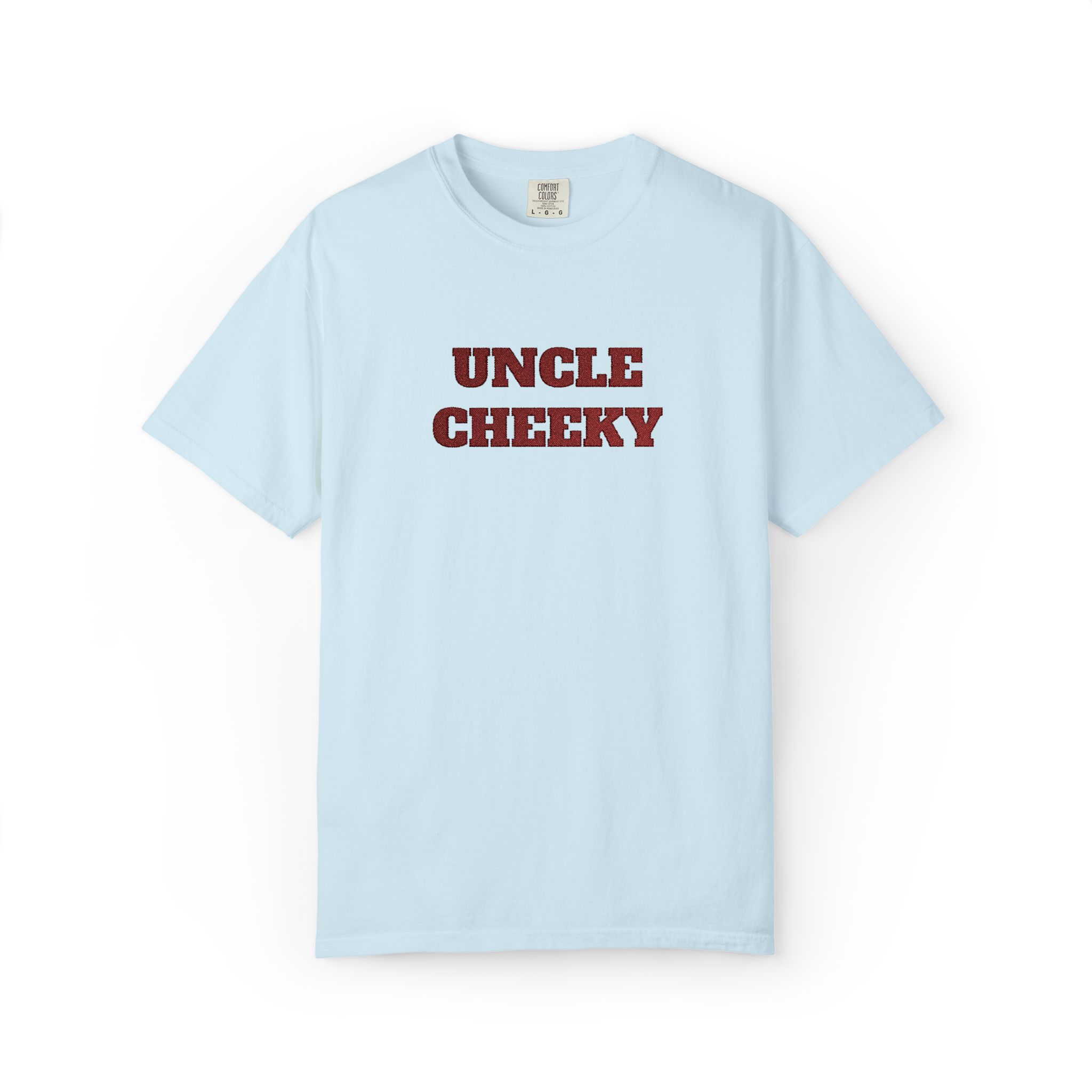 uncle cheeky embroidered unisex garment dyed t shirt uncle cheeky embroidered unisex garment dyed t shirt