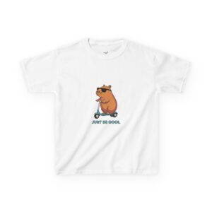 kids t shirt beaver riding a scooter design