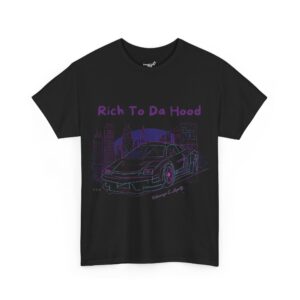 "rich to da hood" graphic motivational tee