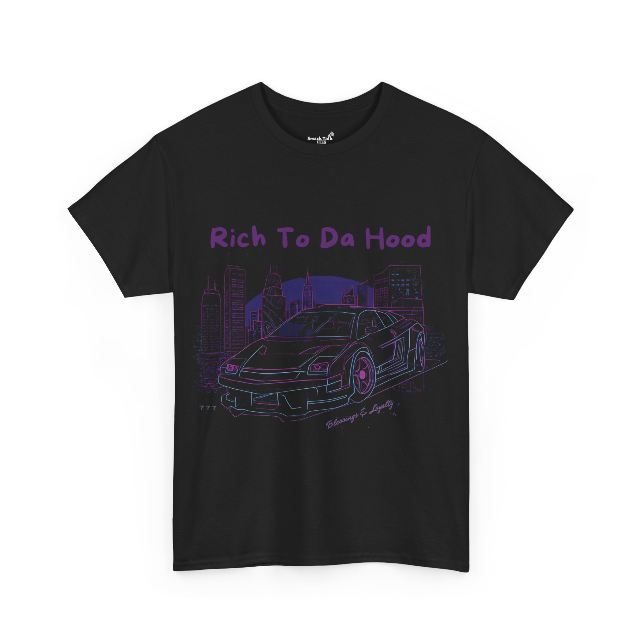 "rich to da hood" graphic motivational tee "rich to da hood" graphic motivational tee