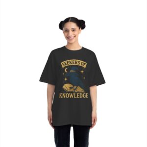 seekers of knowledge t shirt, raven tee, book lovers gift, unique graphic tee, intellectual fashion, bookworm shirt